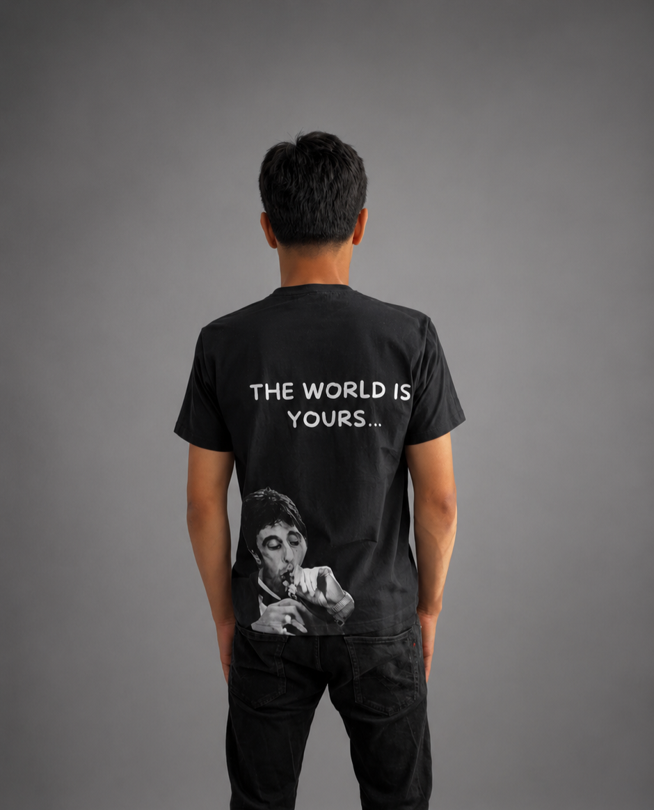 Black Risktakers The World Is Yours tee back print