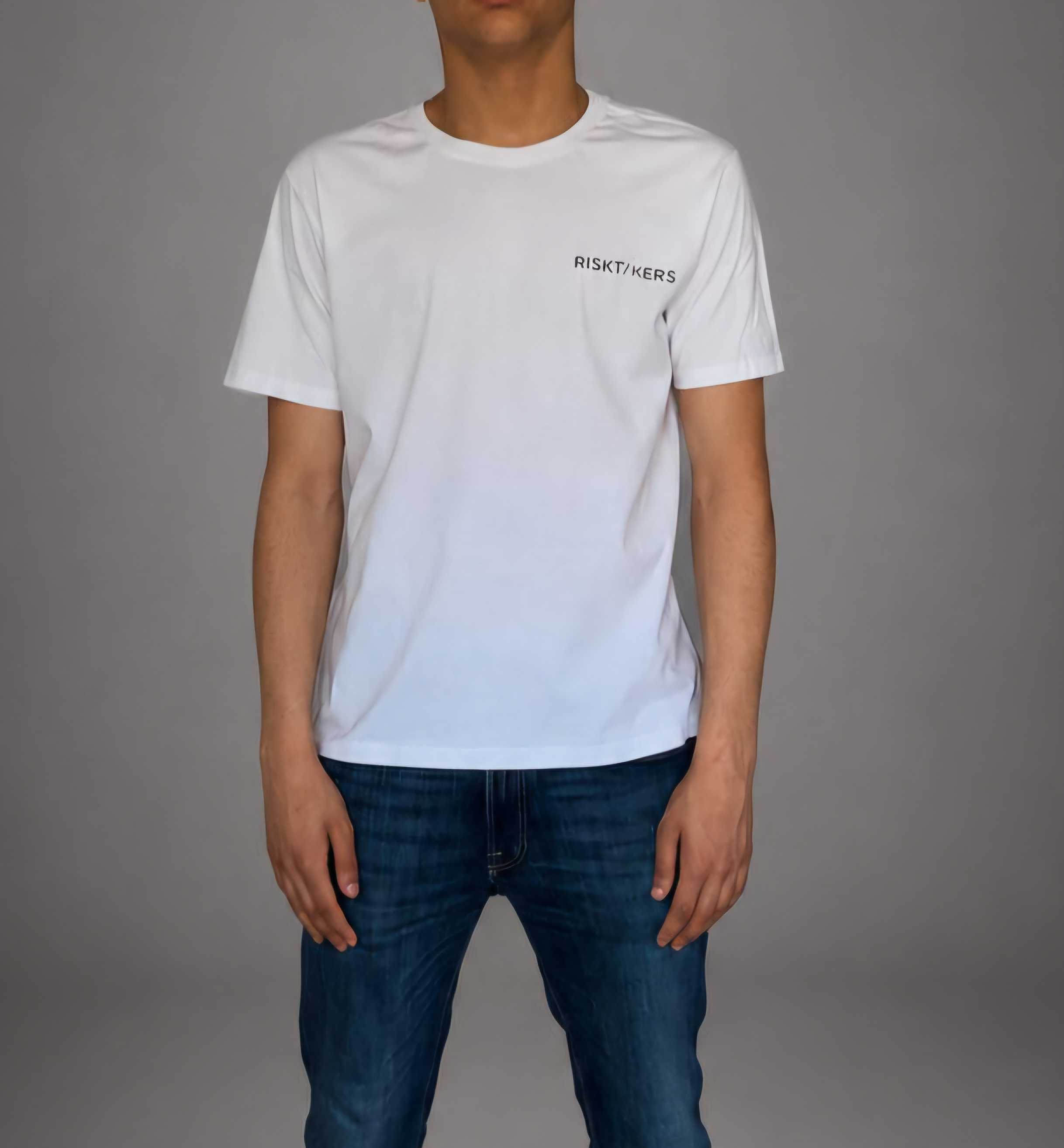 White Risktakers tee front